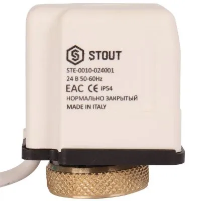 STE-0010-024001 STOUT Электротермический компактный сервопривод, нормально закрытый, 24 В