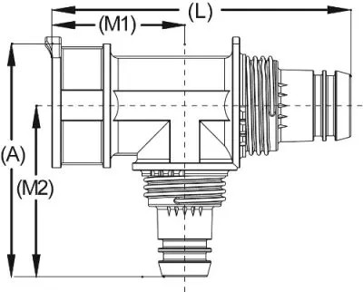 Коллектор сборный "ШиреФит" (26х16х26 мм) для трубопровода Зубр 51516-26-16-26