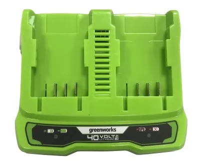 Фото Зарядное устройство для 2-х аккумуляторов Greenworks G40UC2, 40V, 2А, 80Вт Зарядное устройство для 2-х аккумуляторов Greenworks G40UC2, 40V, 2А, 80Вт