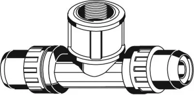 Тройник переходной (16х16 мм; 1/2") для трубопровода Зубр 51502-16-1/2-16